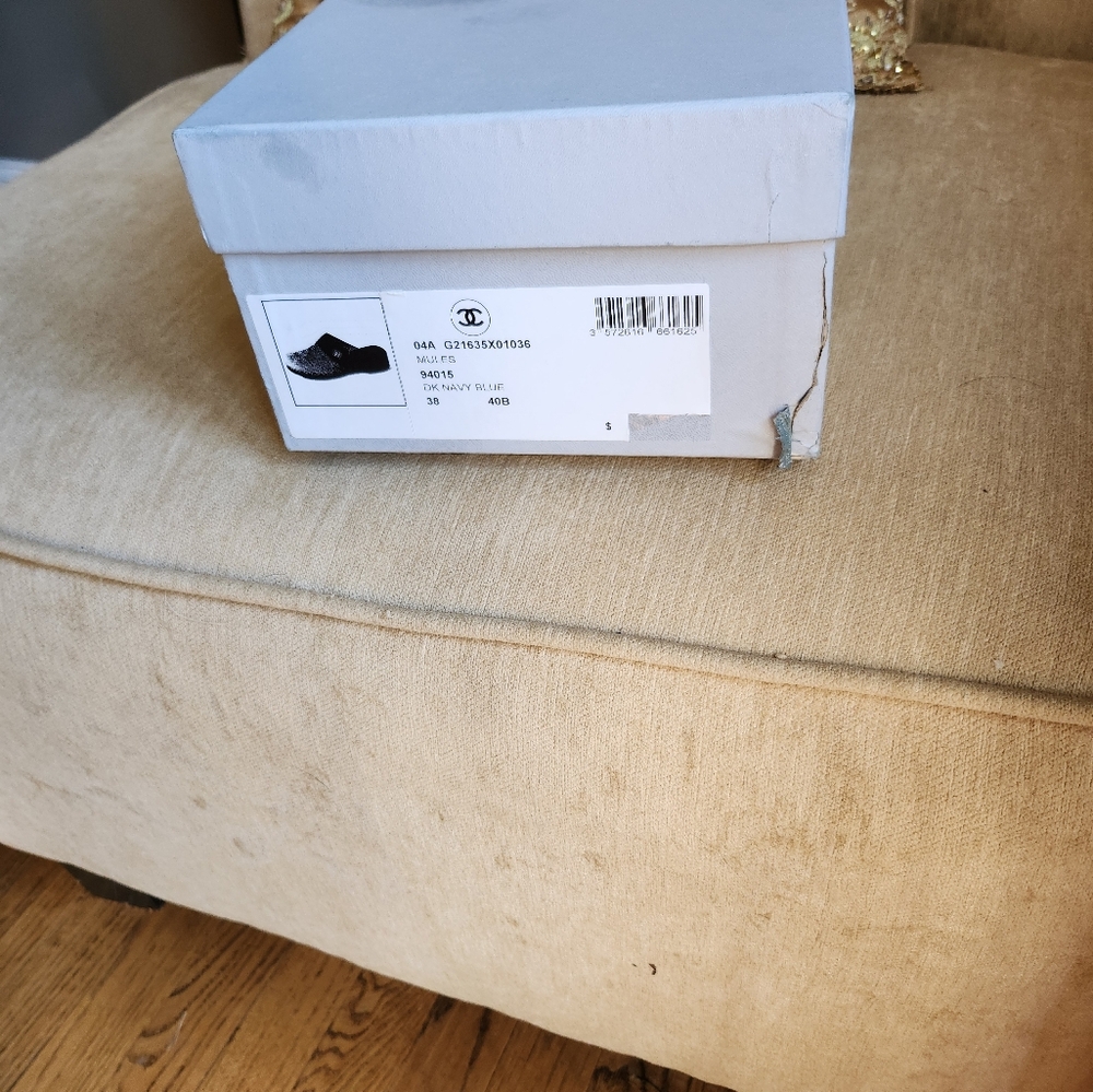 Chanel Mules Suede Navy Blue - Picture 10 of 10